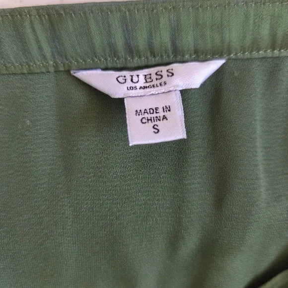 Guess Olive Green Military Style Cargo alike Pockets Maxi Dress - Picture 3 of 6